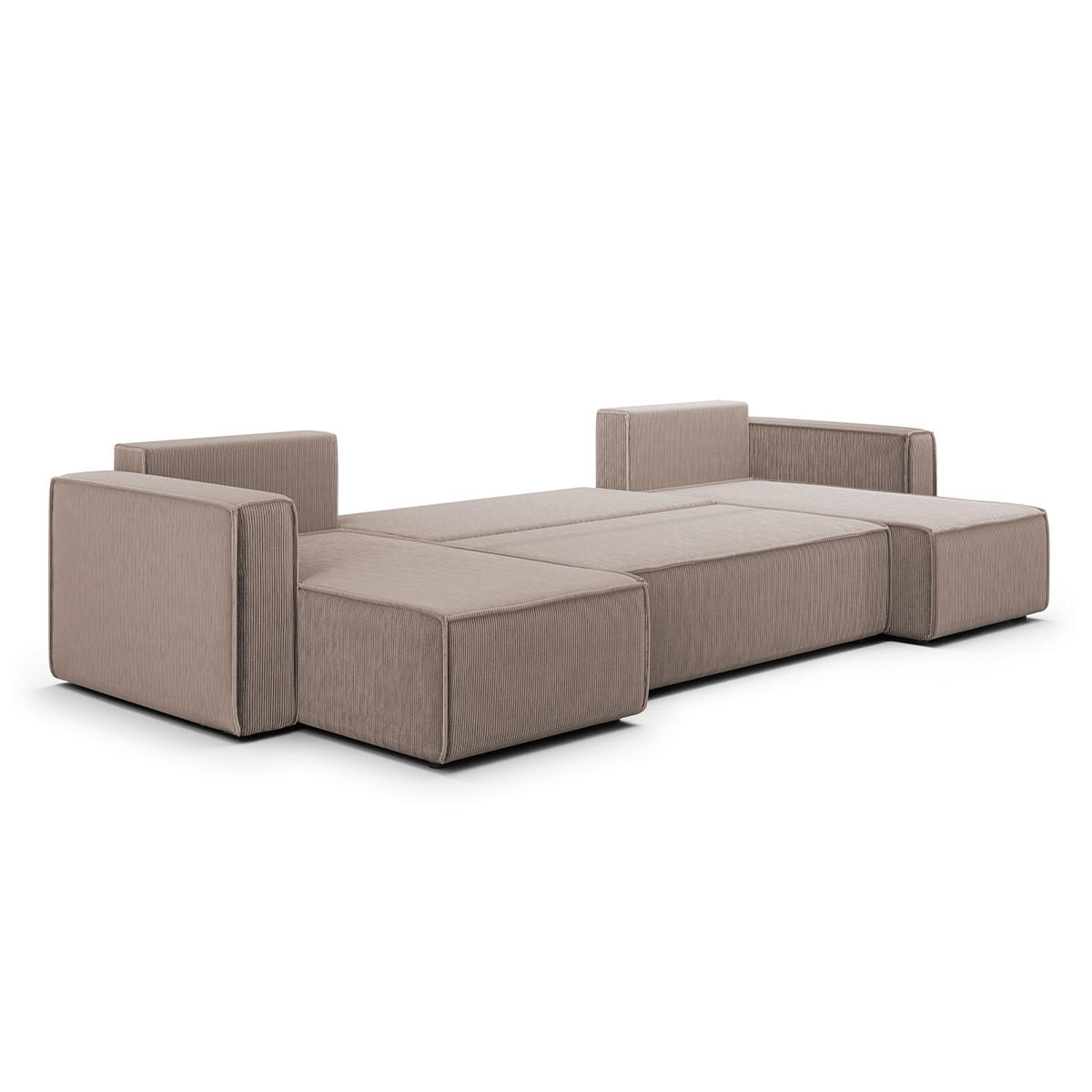 PANORAMASOFA Ezekiel 5 Sitzplätze Taupe - Taupe, Holz (309/73/145cm) - Petits-meubles