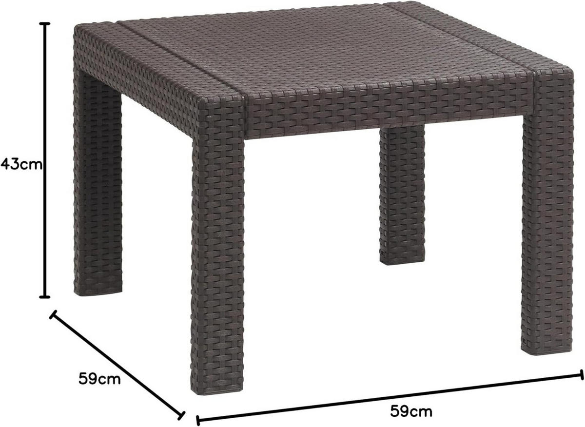 GARTENTISCH Victoria - Braun, Kunststoff (59/59/43cm) - Keter