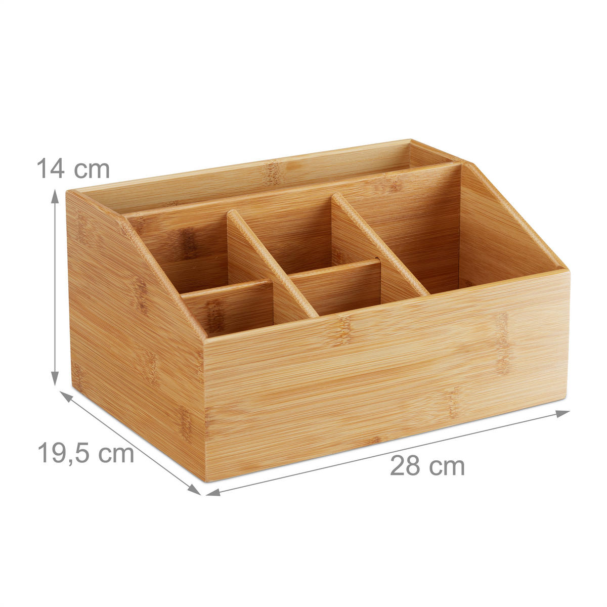 TISCHORGANIZER - Hellbraun, Holz (19.5/28/14cm) - Relaxdays