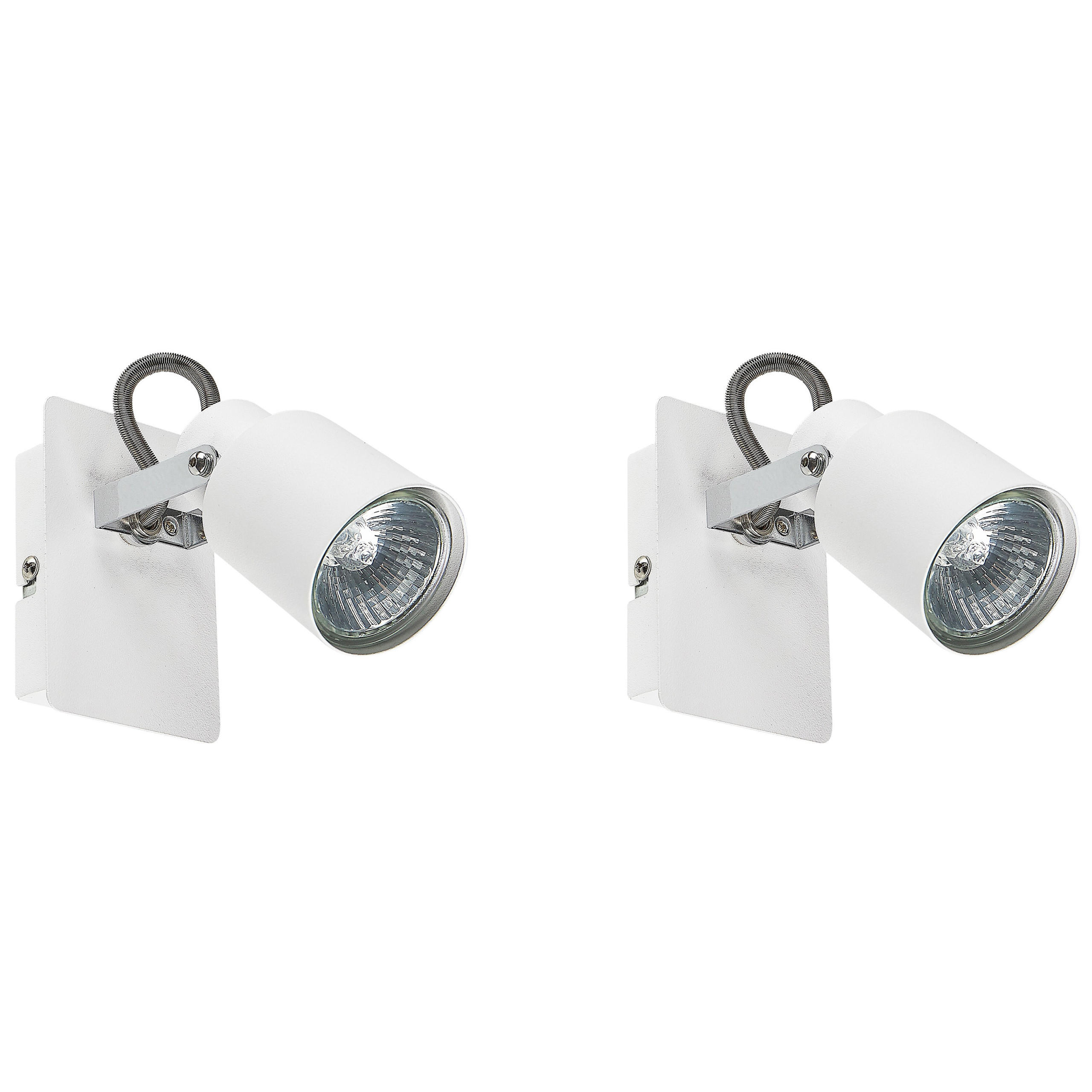 WANDLEUCHTE 2er-Set Bonte 5/10/10 cm - Weiß, Metall (10/10/5cm) - Beliani