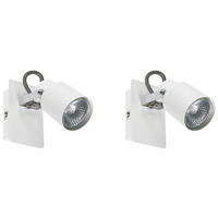 WANDLEUCHTE 2er-Set Bonte 5/10/10 cm - Weiß, Metall (10/10/5cm) - Beliani