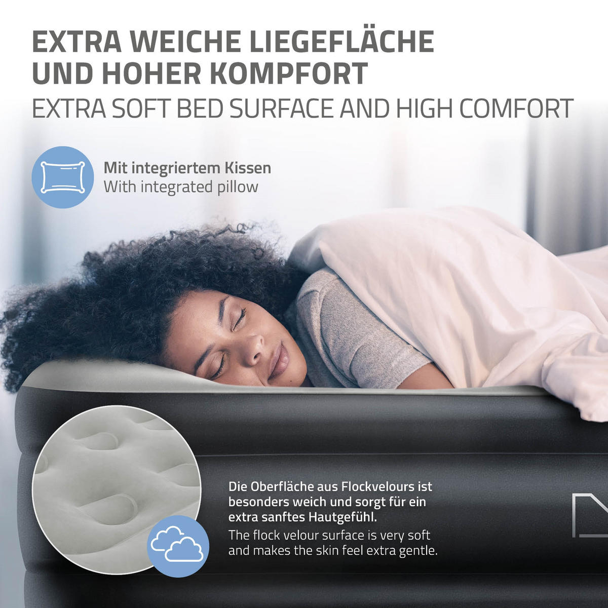 LUFTBETT - Grau, Kunststoff (97/196cm) - ML-DESIGN