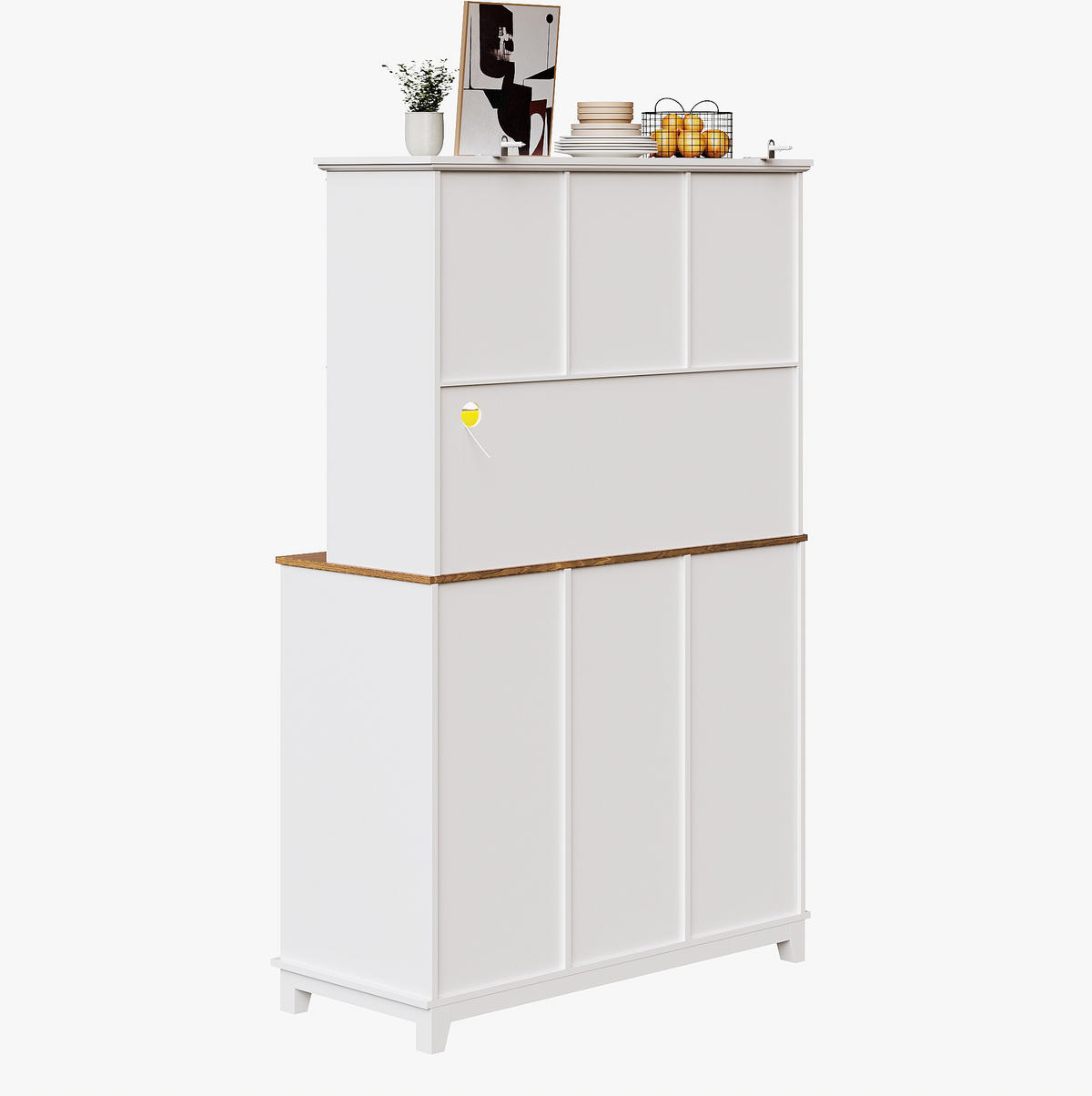 BUFFET 105/38,4/180 cm Weiß aus MDF mit LED - Weiß, Holzwerkstoff (105/180/38.4cm) - OKWISH