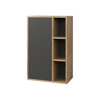 STĚNOVÁ POLICE Berno Zlatý dub power/antracit - medově dubová/antracitová, kompozitní dřevo (50.1/78.4/28.3cm) - Vicco