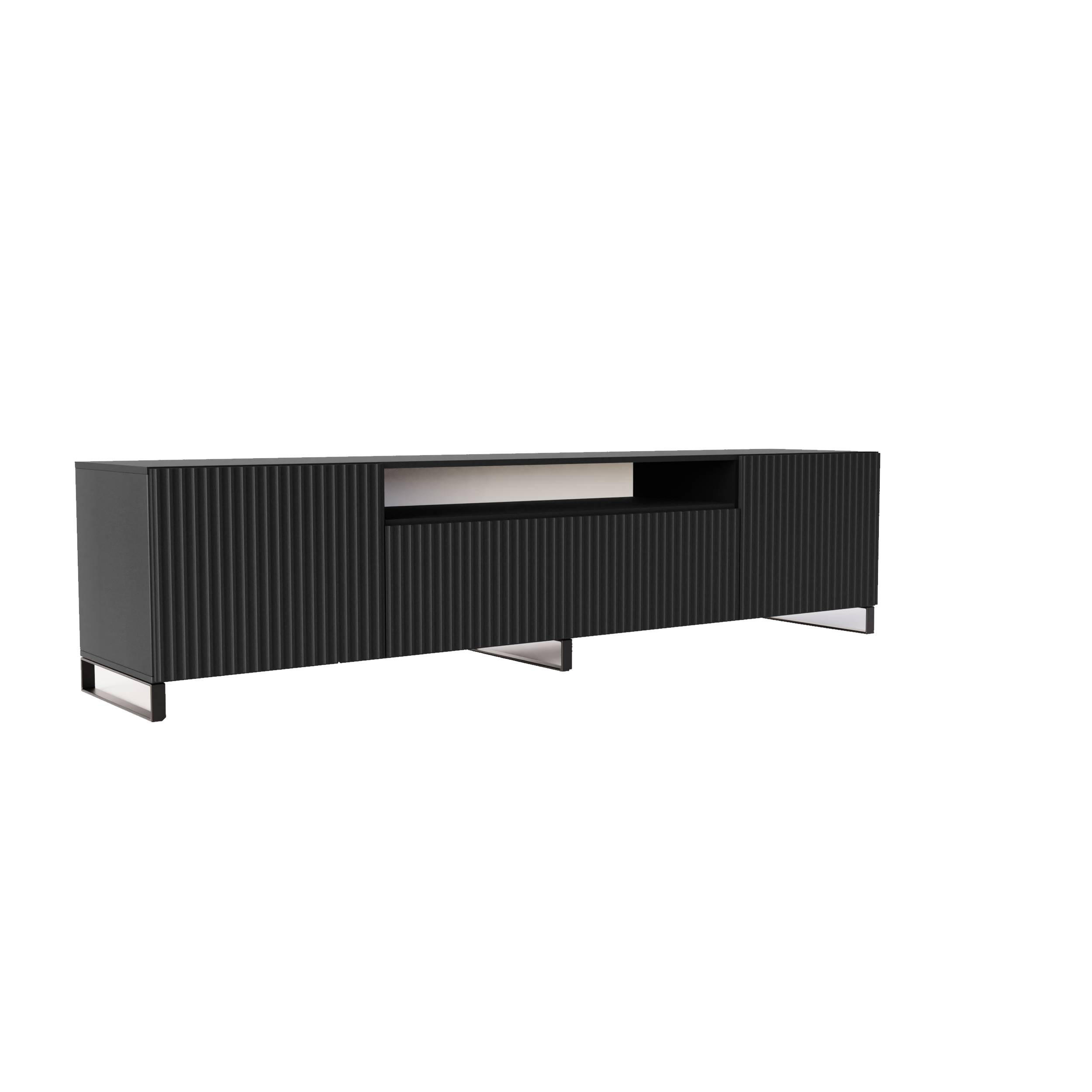 Meblini Tv-Schrank Schwarz 200x53x41 cm