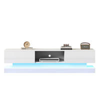 LOWBOARD 160/35/40,5 cm aus Spanplatte mit LED-Beleuchtung und 2 Schubladen Weiß - Weiß, Holzwerkstoff (160/40.5/35cm) - Modenvie