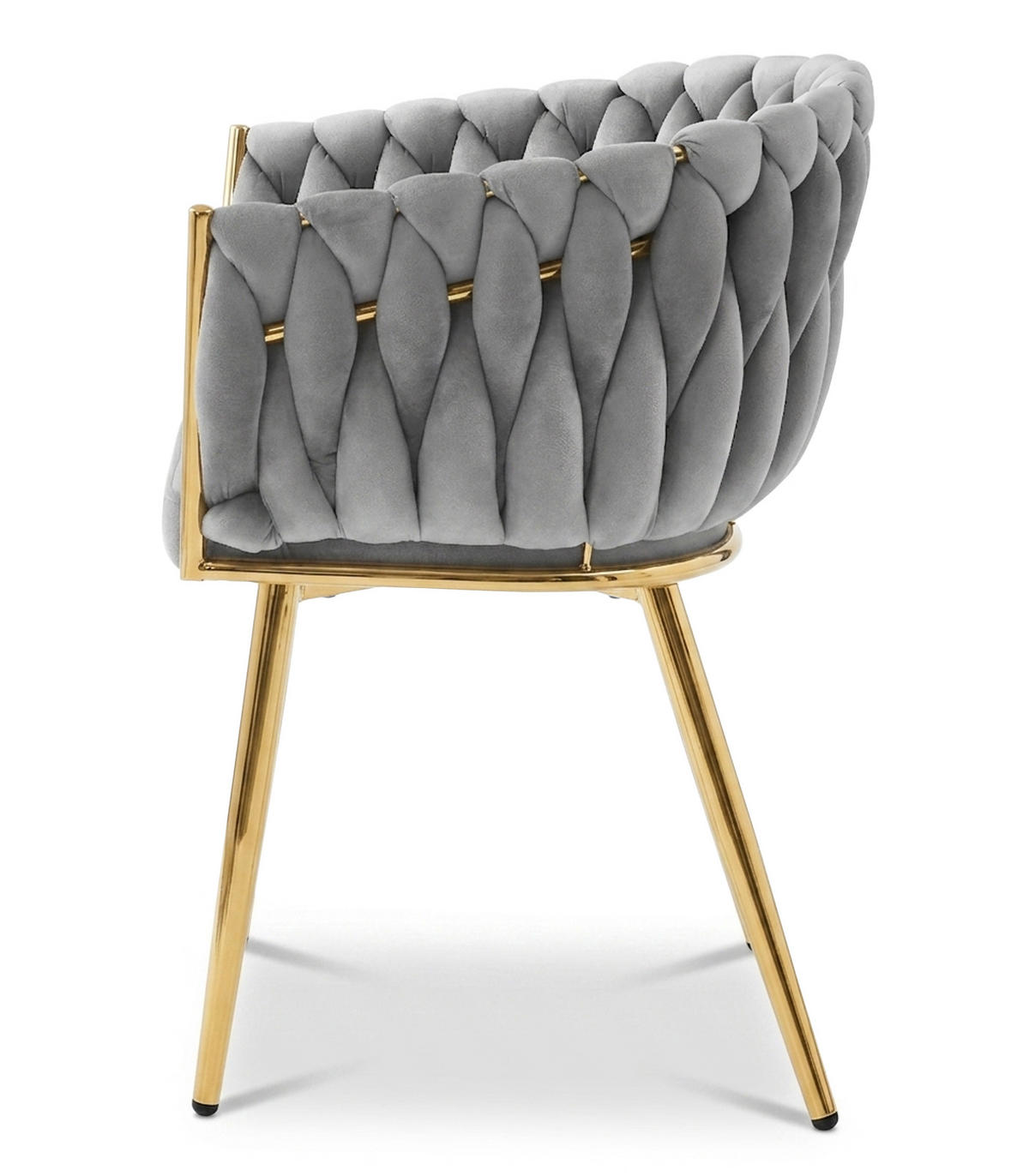 STUHL Hellgrau 61x55 cm ORION Samt - Hellgrau, Metall (61/44/55cm)