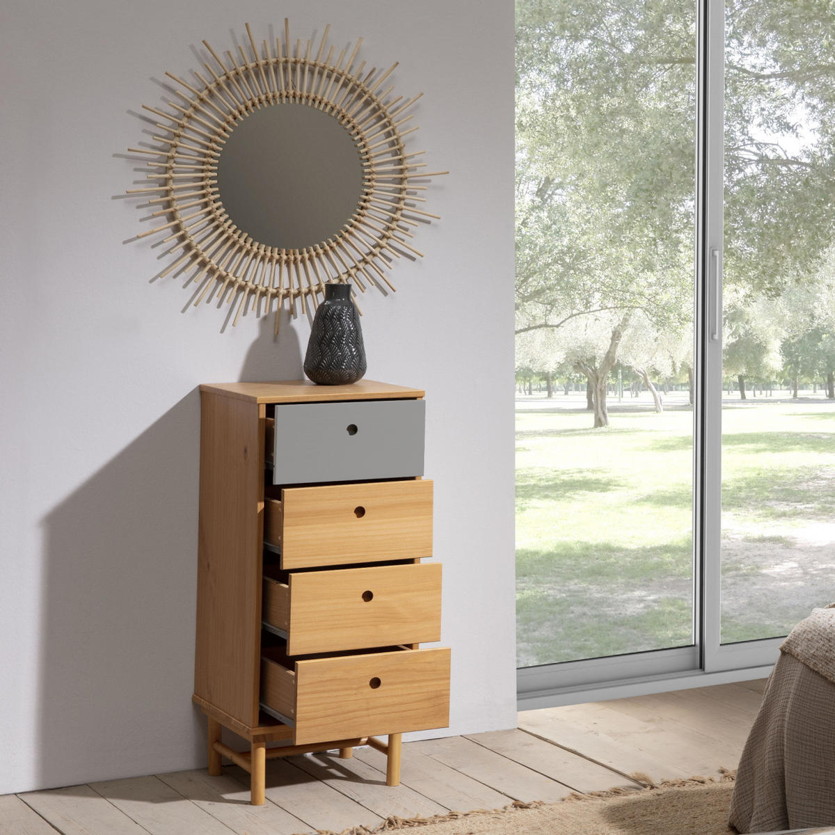 KOMMODE 40/94/40 Magnus - Wildeiche, Holz (40/94/40cm)
