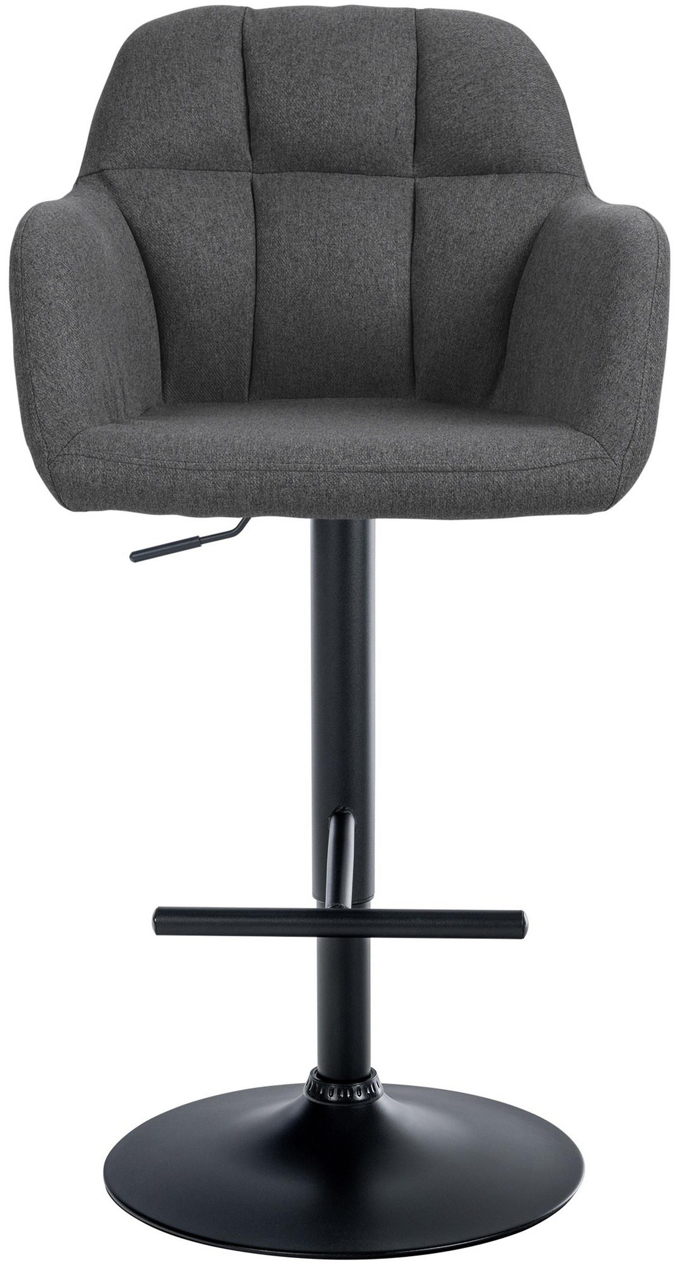 BARHOCKER Nardo Stoff schwarz dunkelgrau - Dunkelgrau/Schwarz, Textil/Metall (57/118/59cm) - TPFLiving