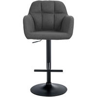 BARHOCKER Nardo Stoff schwarz dunkelgrau - Dunkelgrau/Schwarz, Textil/Metall (57/118/59cm) - TPFLiving