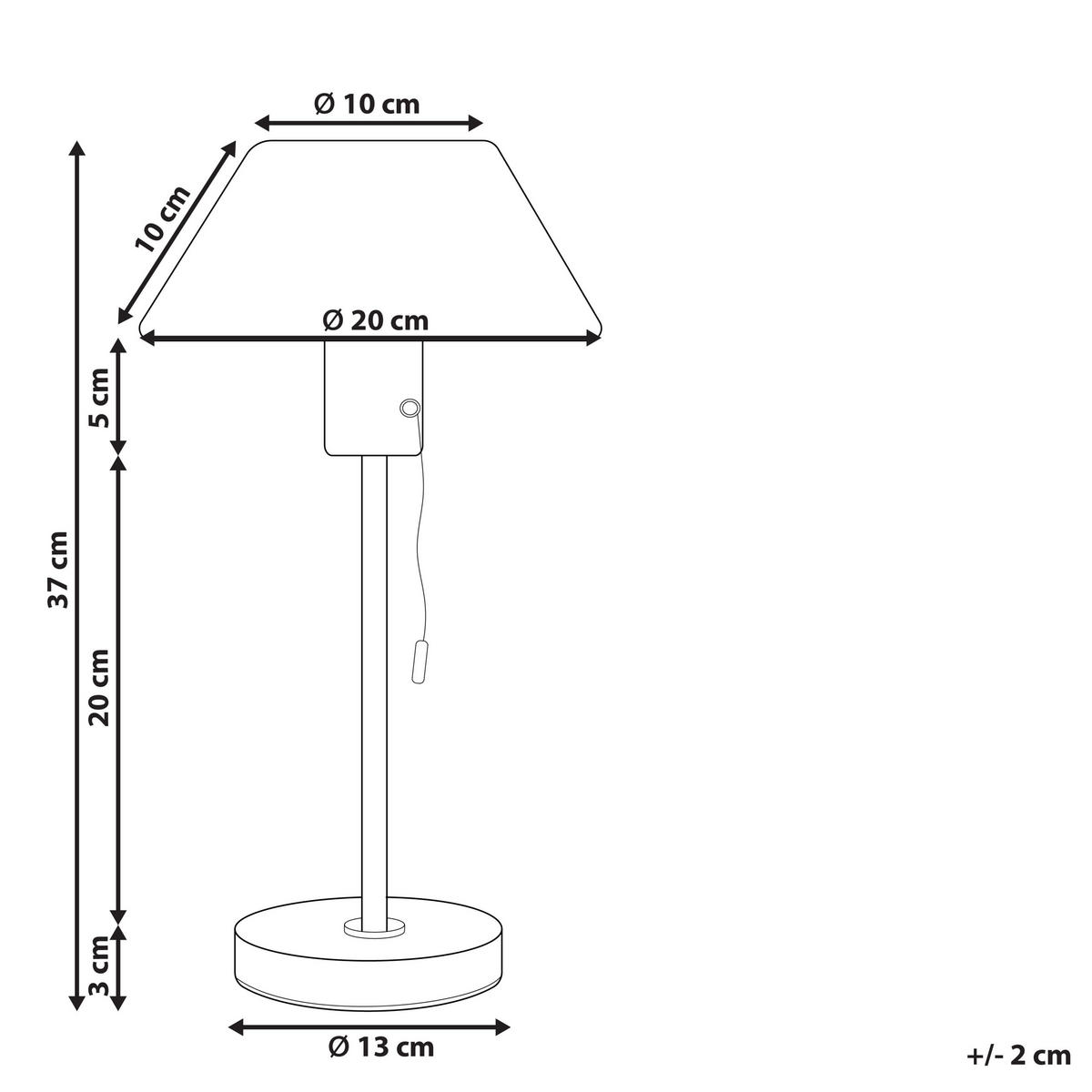 TISCHLEUCHTE Caparo 20/20/37 cm - Schwarz, Metall (20/13/37cm) - Beliani