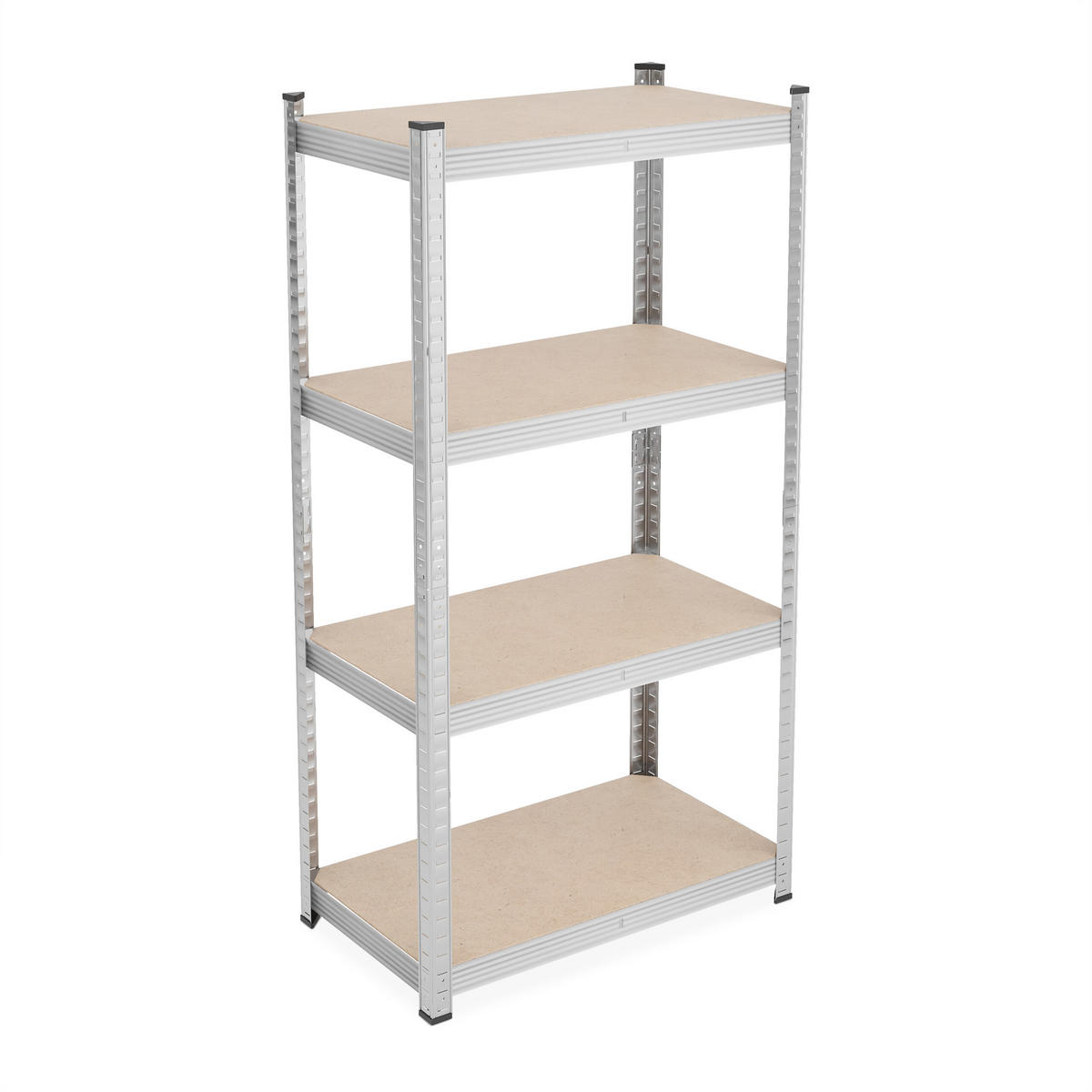 SCHWERLASTREGAL - Silberfarben, Holzwerkstoff/Kunststoff (70/138/40cm) - Relaxdays