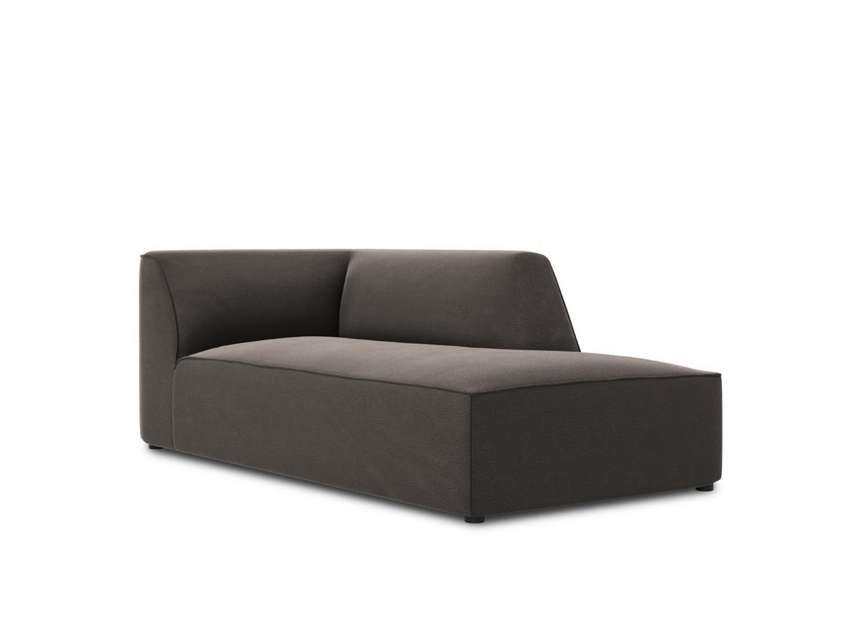 CHAISELONGUE rechts Ruby aus Samt dunkelgrau - Dunkelgrau, Textil (93/69/180cm) - Micadoni