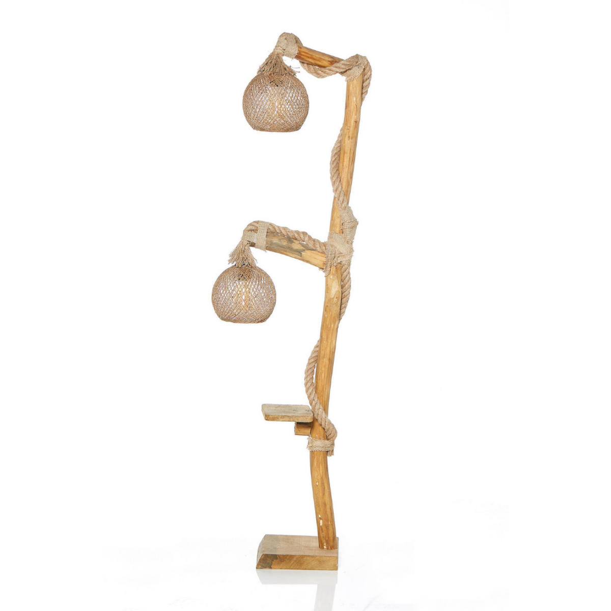 STEHLAMPE Alex Braun in Holzfarbe 60 W - Braun, Holz (140/24/24cm) - Concept Usine