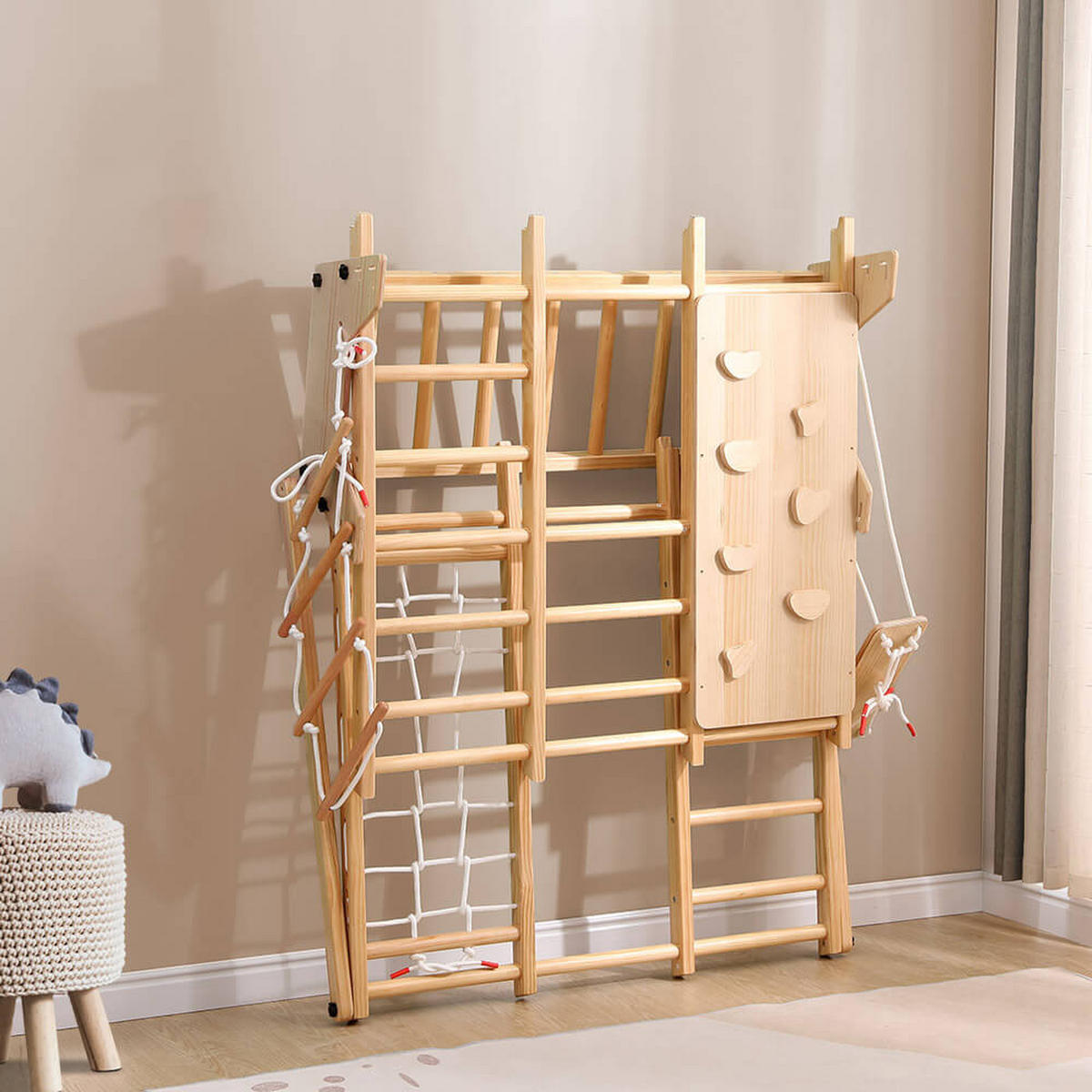KLETTERGERÜST LIO - Naturfarben, Holz (121/121/112cm) - Home Deluxe