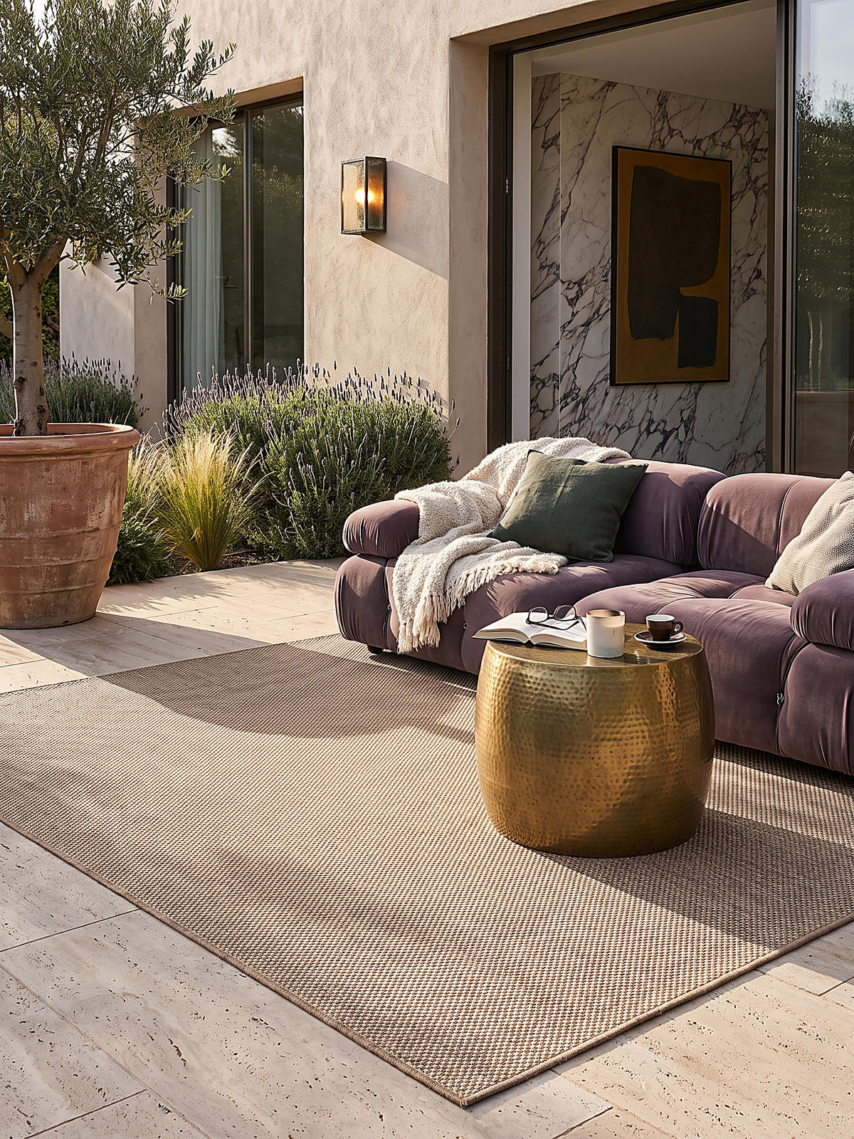 FLACHWEBTEPPICH Uni BORNO Polypropylen Natur 240 x 340 cm - Beige, Textil (240/340cm) - KADIMA DESIGN