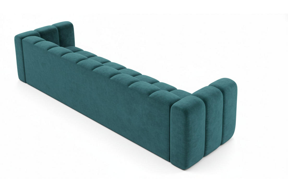 COUCH, Fünfsitzer-Sofa Grand, Veloursstoff Salvador, Azurblau - Blau, Holz (314/70/87cm) - Kaiser Möbel