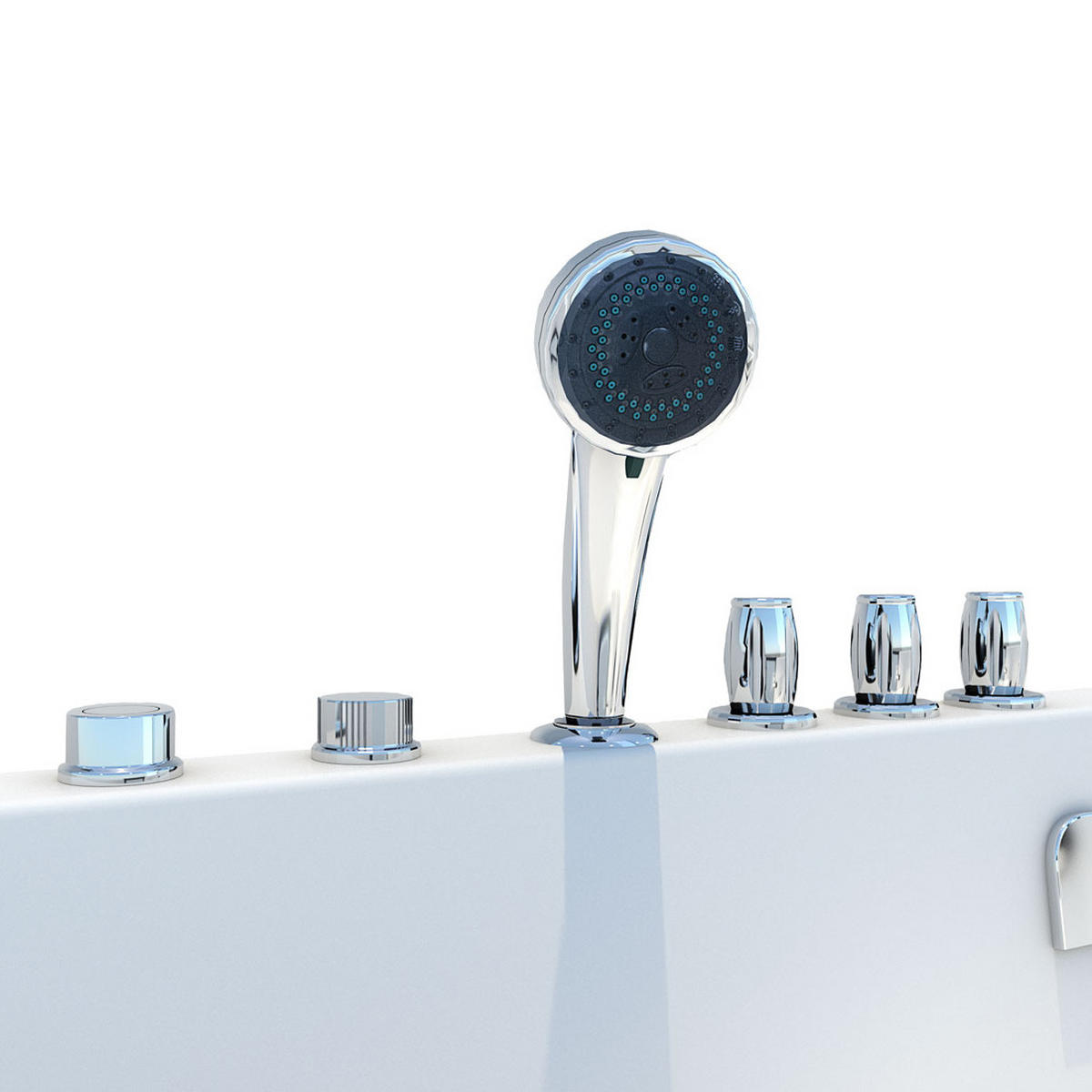 SENIORENWANNE mit Tür S12-TH-WP-L - Weiß, Glas/Kunststoff (85/60/170cm) - AcquaVapore by Sandra Jentho