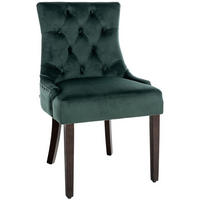 STUHL Samt dunkelgrün - Dunkelgrün, Holz/Textil (55/92/58cm) - CLP