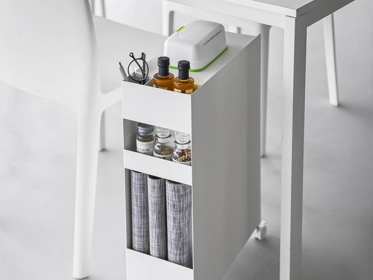 AUFBEWAHRUNGSREGAL Tower weiß 17/58/43 cm - Weiß, Metall (17/58/43cm) - Yamazaki