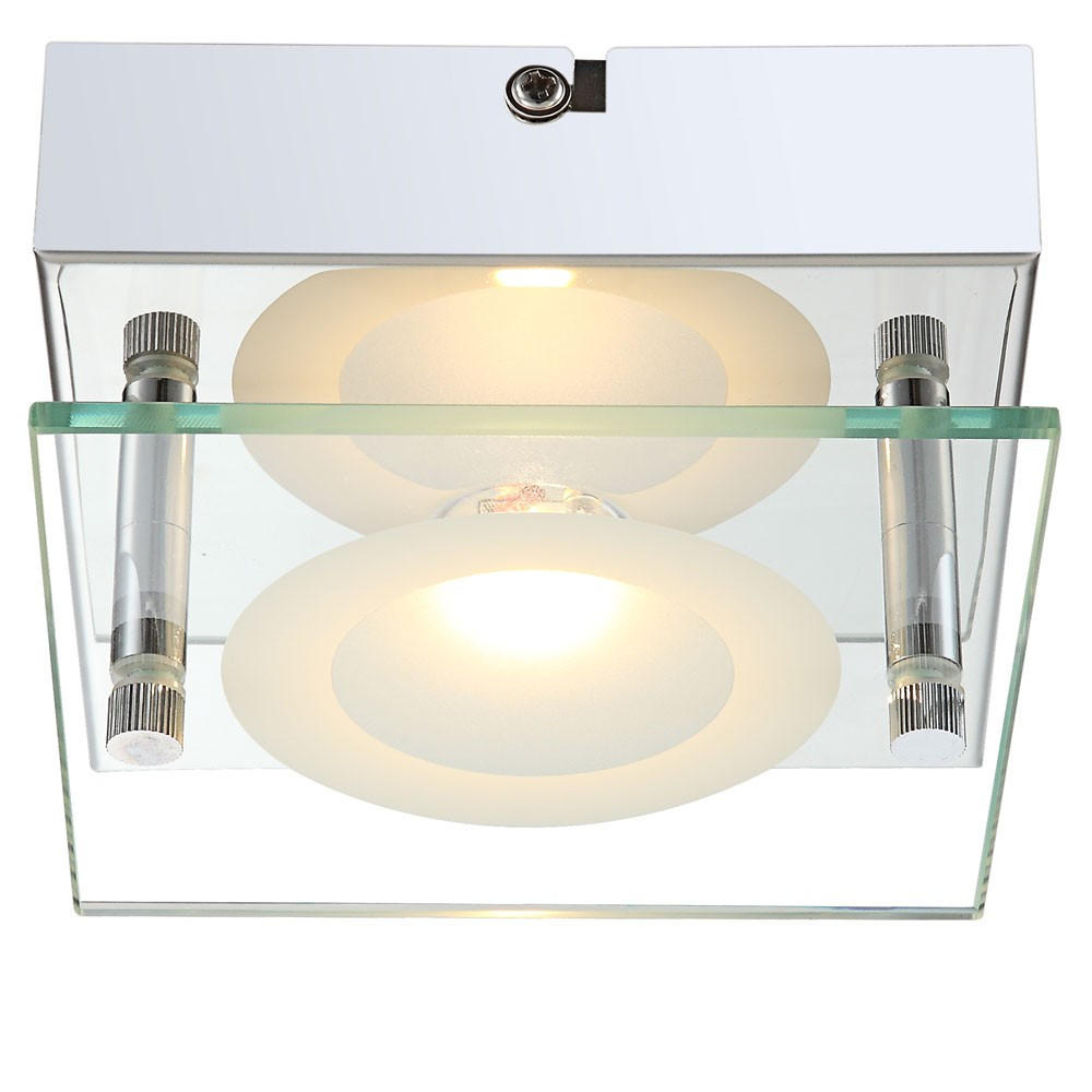 LED WANDLEUCHTE Metall Klar - Klar, Glas (12.5/6.5/12.5cm) - Globo Lighting