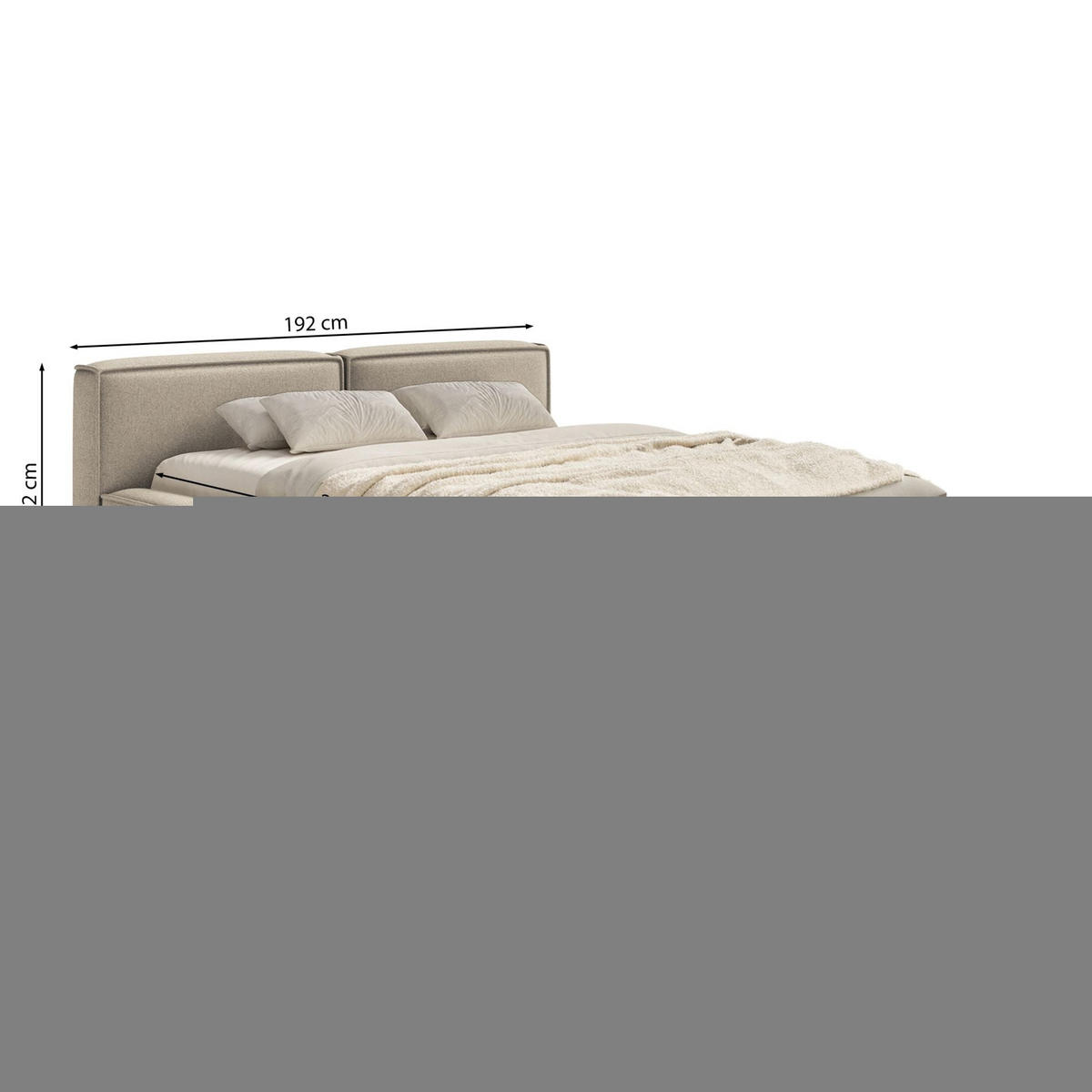 POLSTERBETT Tilves Slim Creme 160x200 cm - Creme/Schwarz, Kunststoff/Textil (160/200cm) - Selsey