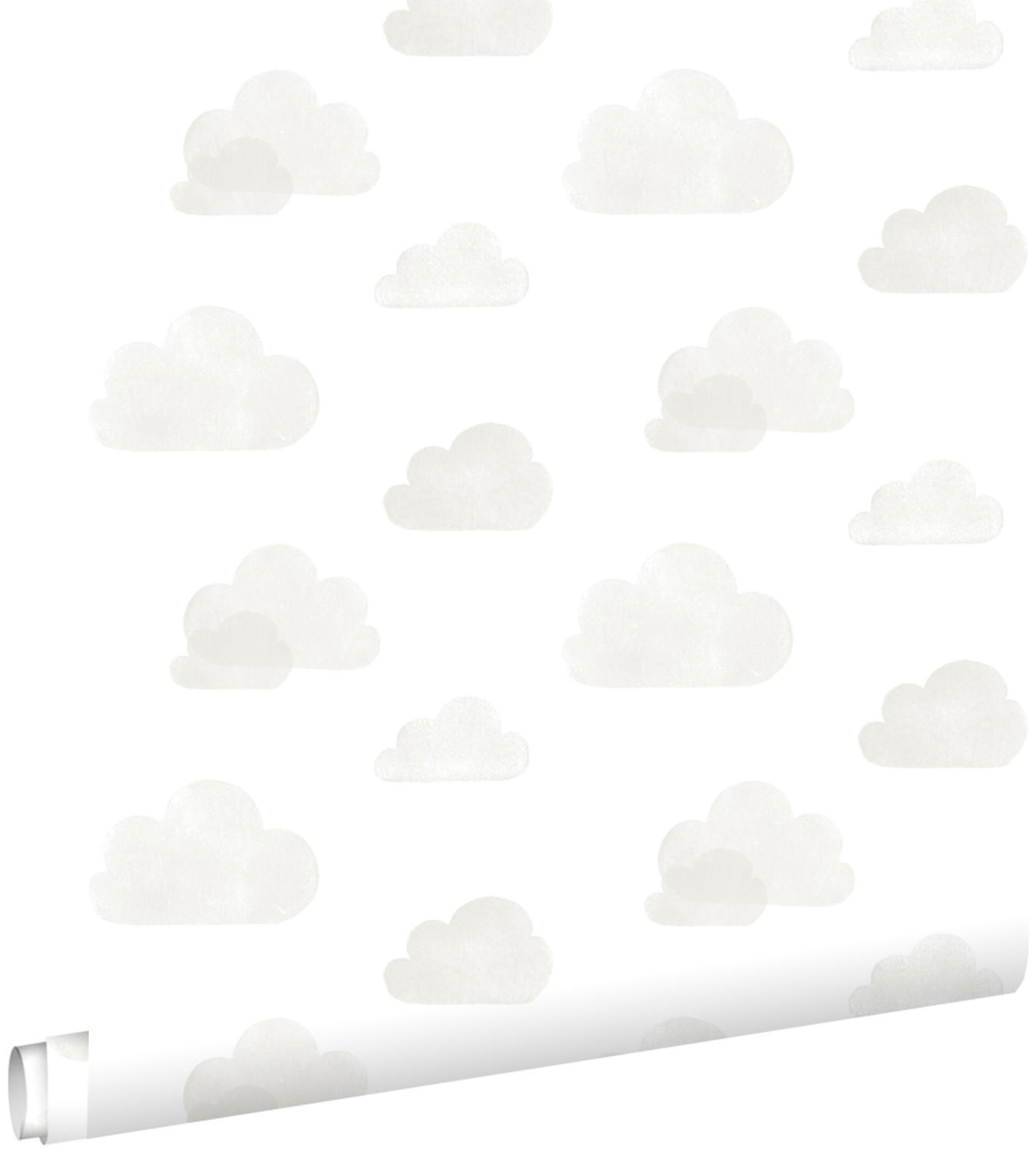 TAPETE kleine Wolken 53 cm x 10.05 m - Grau, Papier (53/0.1cm) - ESTAhome