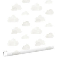 TAPETE kleine Wolken 53 cm x 10.05 m - Grau, Papier (53/0.1cm) - ESTAhome