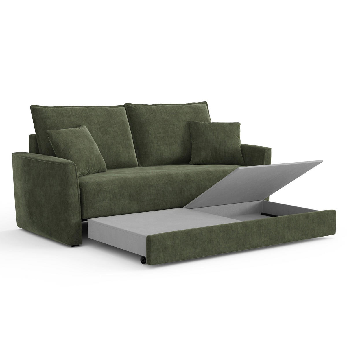 SCHLAFSOFA GERADE Rastergewebe Khakigrün 180cm - Grün, Textil (180/97/93.5cm) - Sia Home