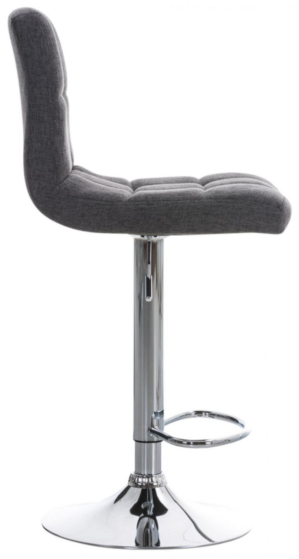 BARHOCKER 2er Set Stoff hellgrau - Chromfarben/Hellgrau, Textil/Metall (46/94/47cm) - CLP