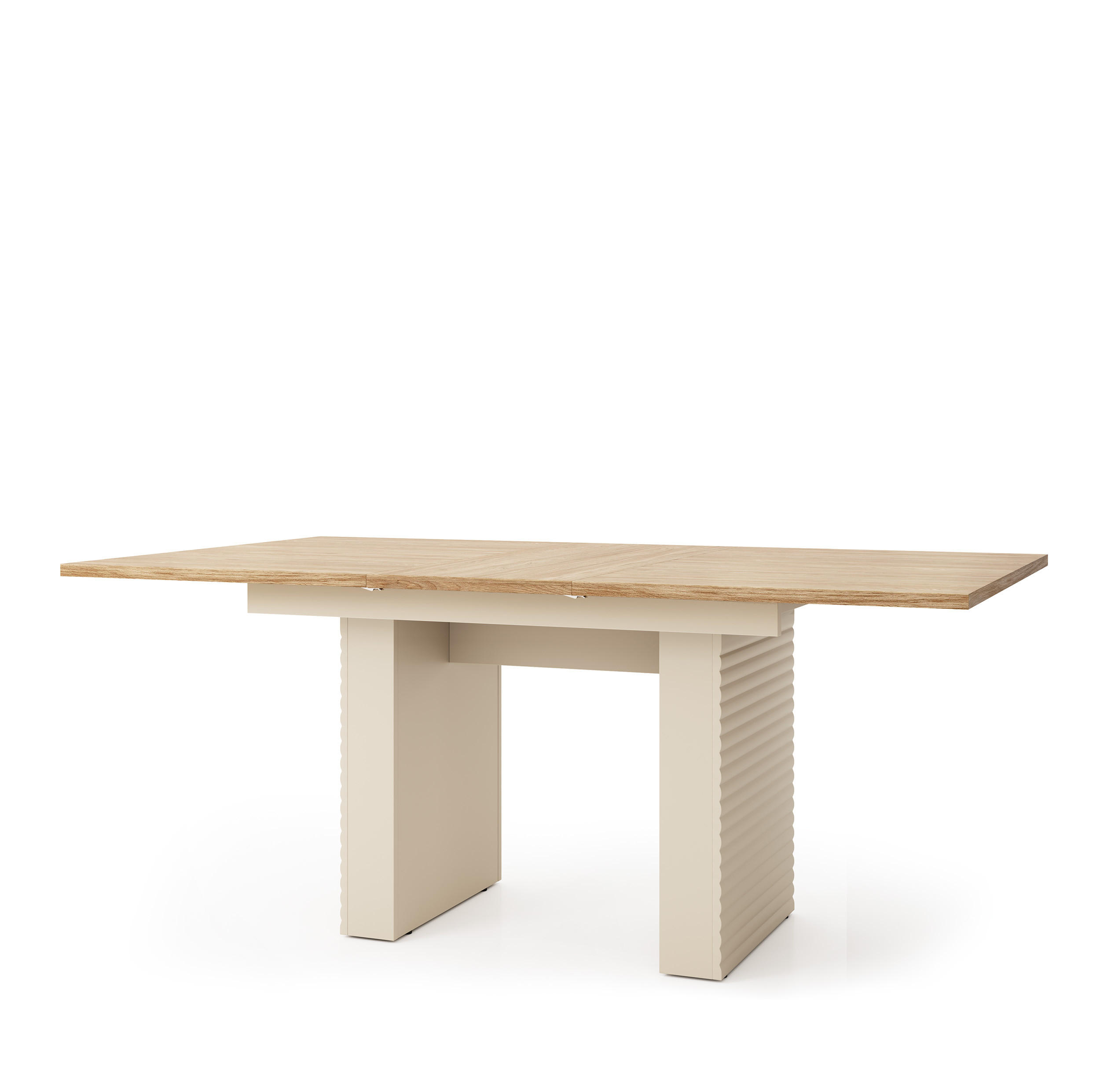 ESSTISCH rechteckig Eiche geölt - Cashmere ausziehbar - Eichefarben/Beige, Holzwerkstoff (90/140/75cm) - designimpex