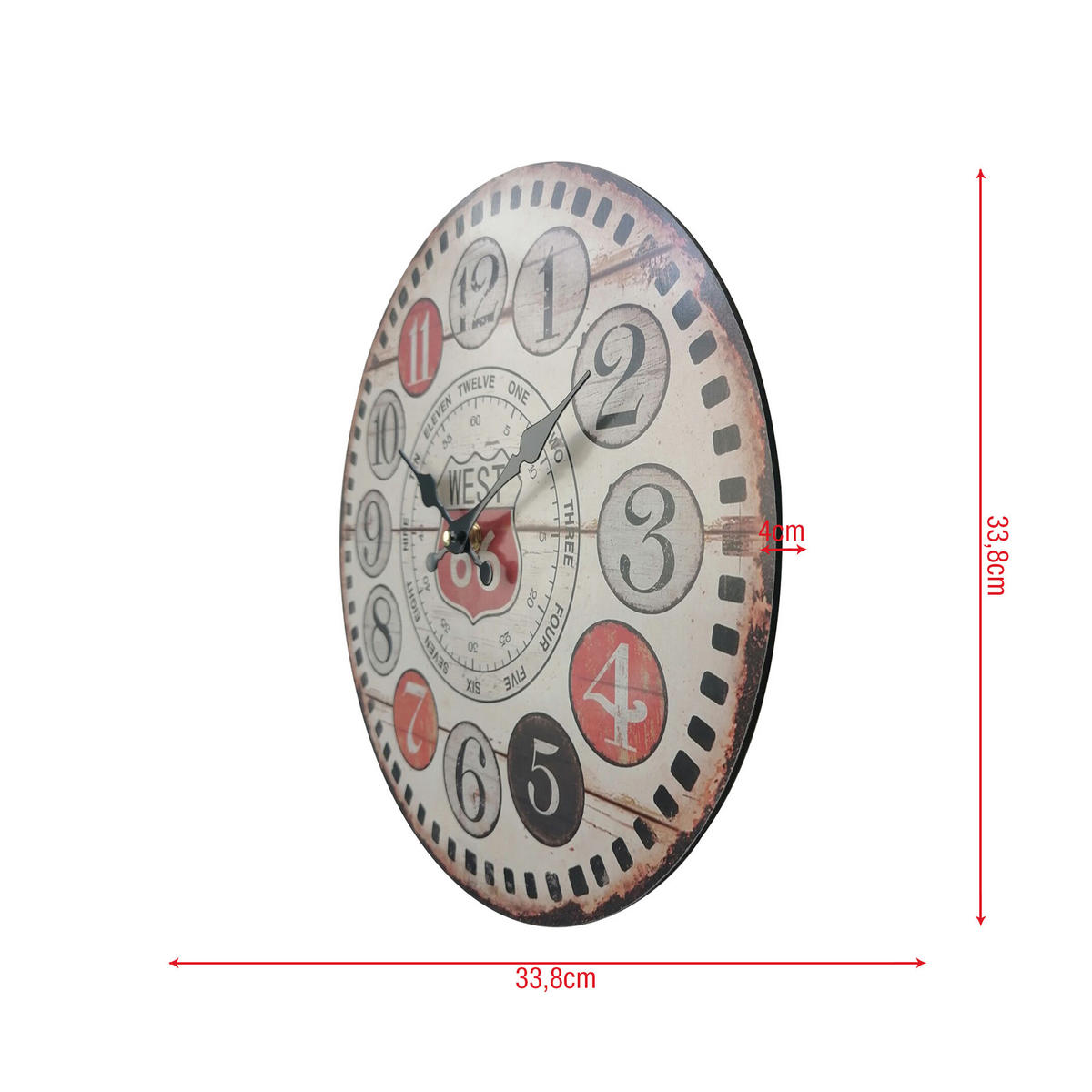 WANDUHR Braun 4/34/34 cm - Braun, Holzwerkstoff (4/34/34cm) - Mobili Rebecca