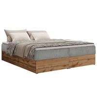 BOXBETT WOOD ZERO 200/200 - Hellgrau Cord - H3 - Topper T25 - Hellgrau, Textil (200/200cm) - MKS