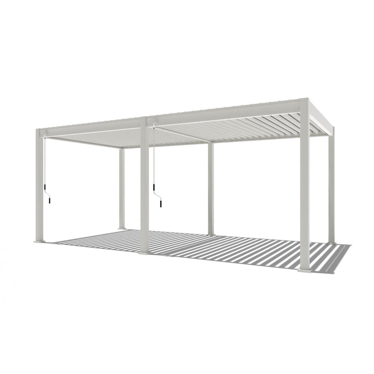 PERGOLA Terrassenüberdachung Superior Aluminium freistehend | 3 x 6 M | Lamellendach weiß - Weiß, Metall (600/255/300cm) - PergoLine