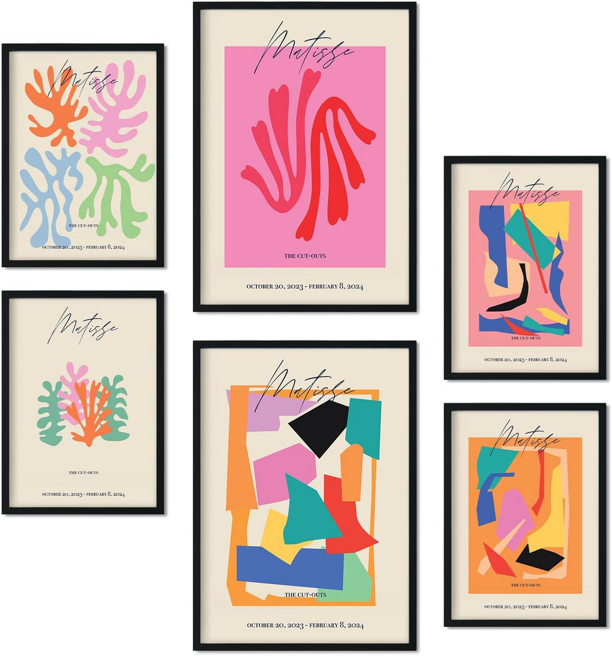 POSTER Set Mit 6 Matisse Größe A3 und A4 Rahmenlos - Klar, Papier (29.7/1/42cm) - Nacnic