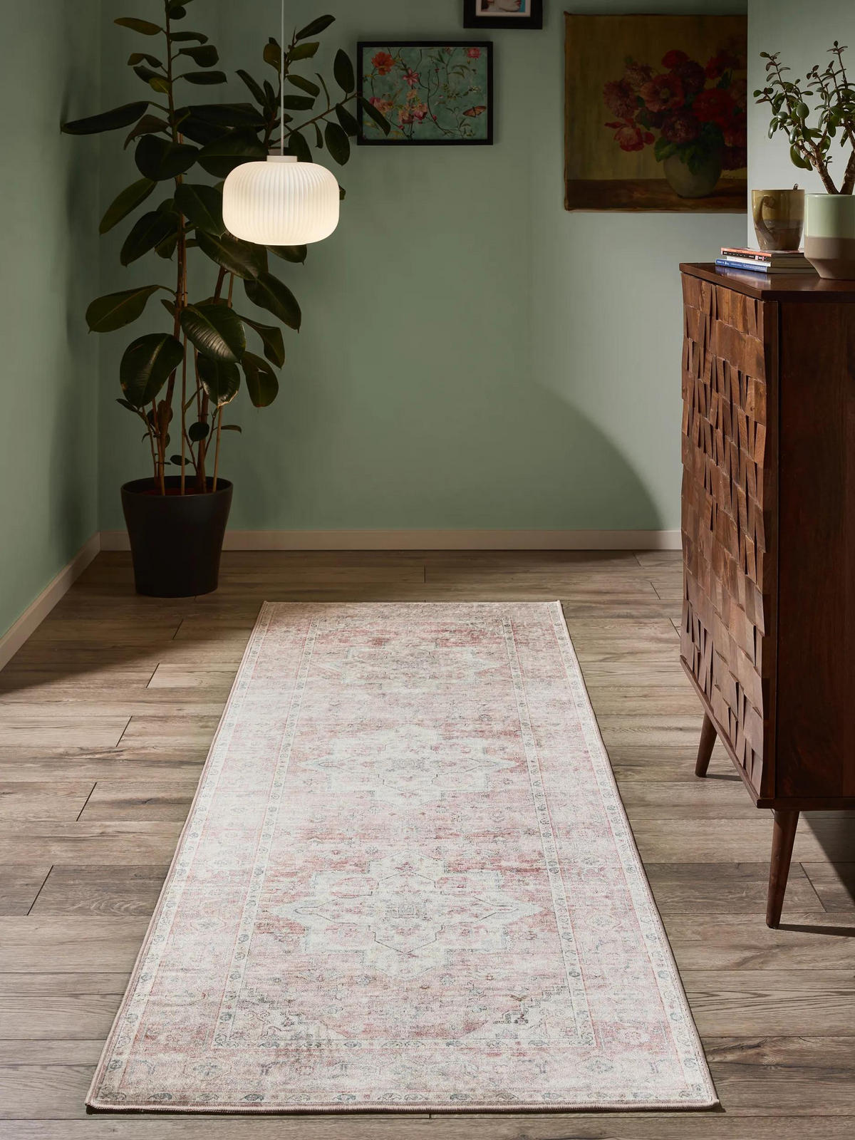 VINTAGE-LÄUFER Miray waschbar 80/240 cm - Rosa, Kunststoff (80/240cm) - benuta Nest