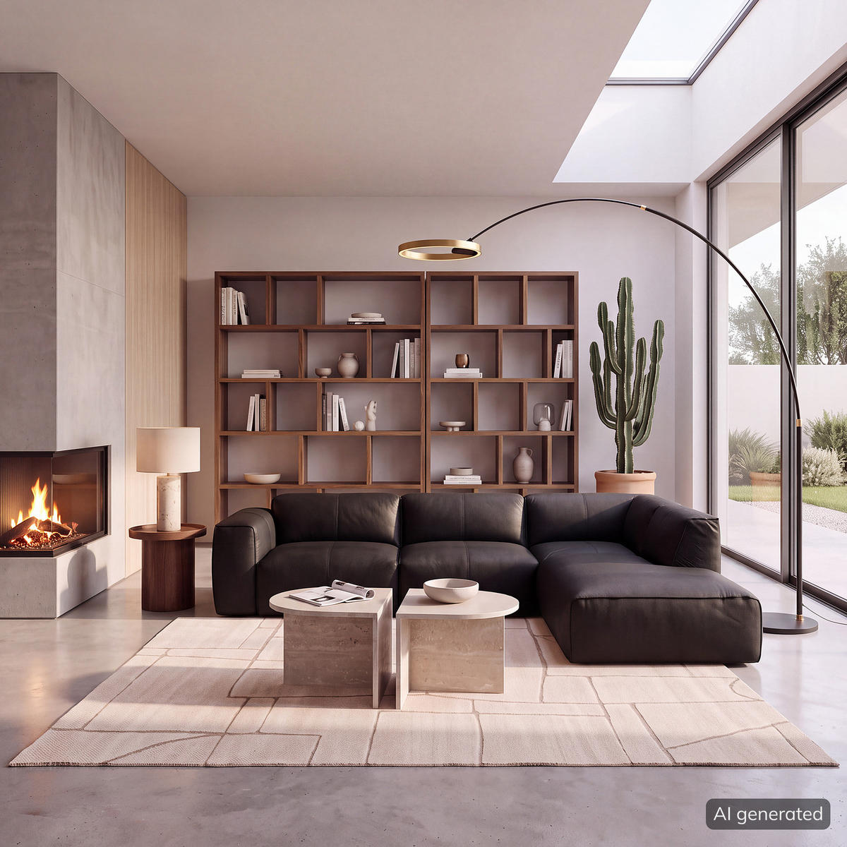 3-SITZER ECKSOFA mit Recamiere - Schwarz, Leder/Kunststoff (295/231cm) - home24