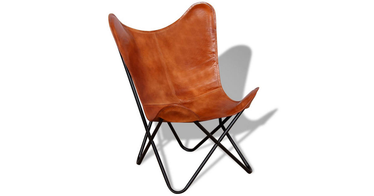 Vidaxl butterfly online chair real leather