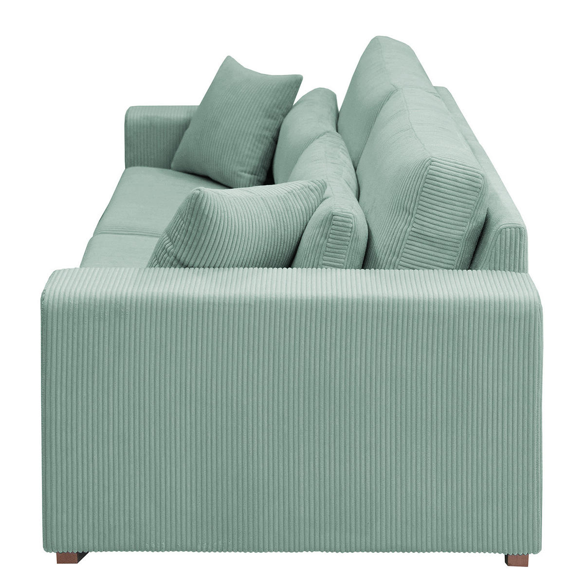 BIG-SOFA - Buchefarben/Hellblau, Holz/Buchenholz (254/85/104cm) - home24