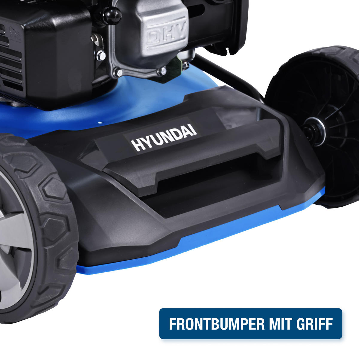 BENZIN-RASENMÄHER LM5122G (Mulcher/Mäher mit Radantrieb, 3.9 PS Hyundai Motor) - Blau, Metall (53/104/152.5cm) - HYUNDAI