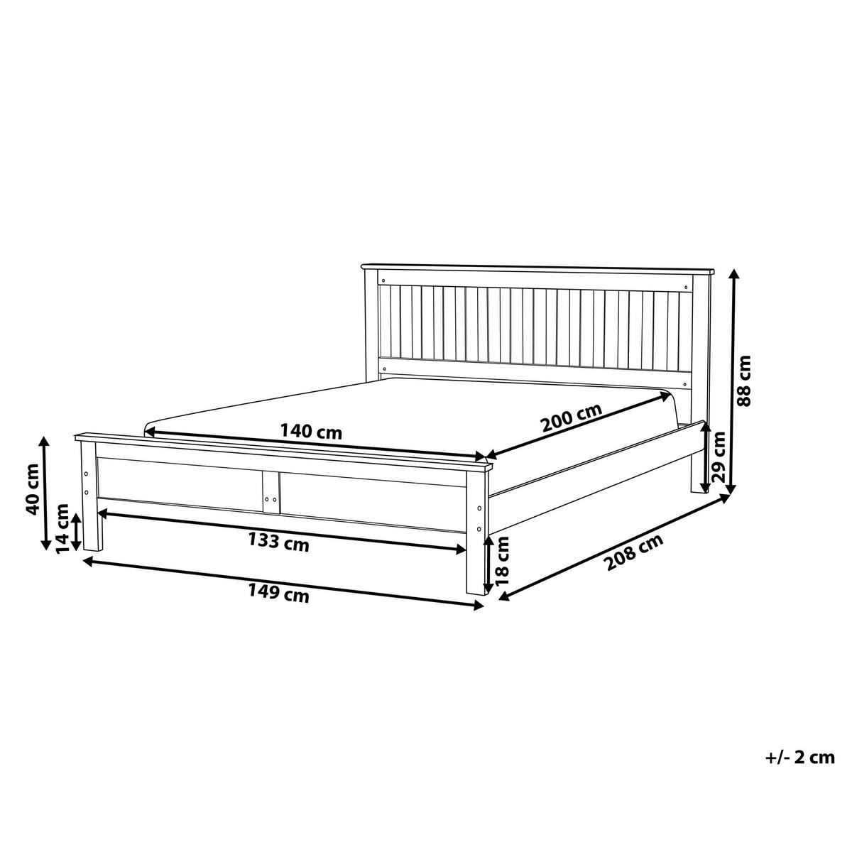HOLZBETT 140/200cm Grau Mayenne - Grau, Holz (140/200cm) - Beliani
