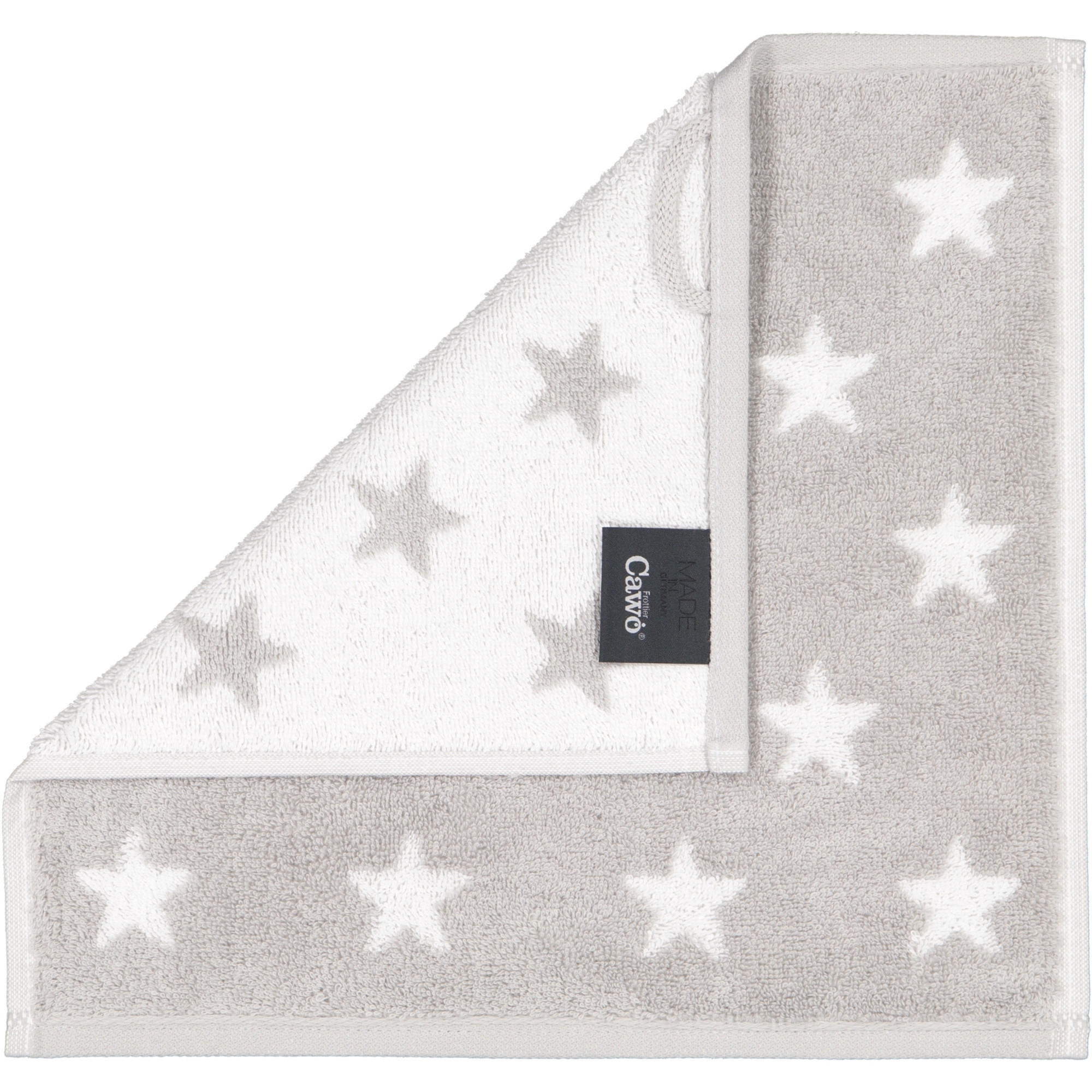 SEIFTUCH NEW STARS STERNE KLEIN 6261 PLATIN/WEISS - 76 - Grau, Textil (30/30cm) - Cawoe