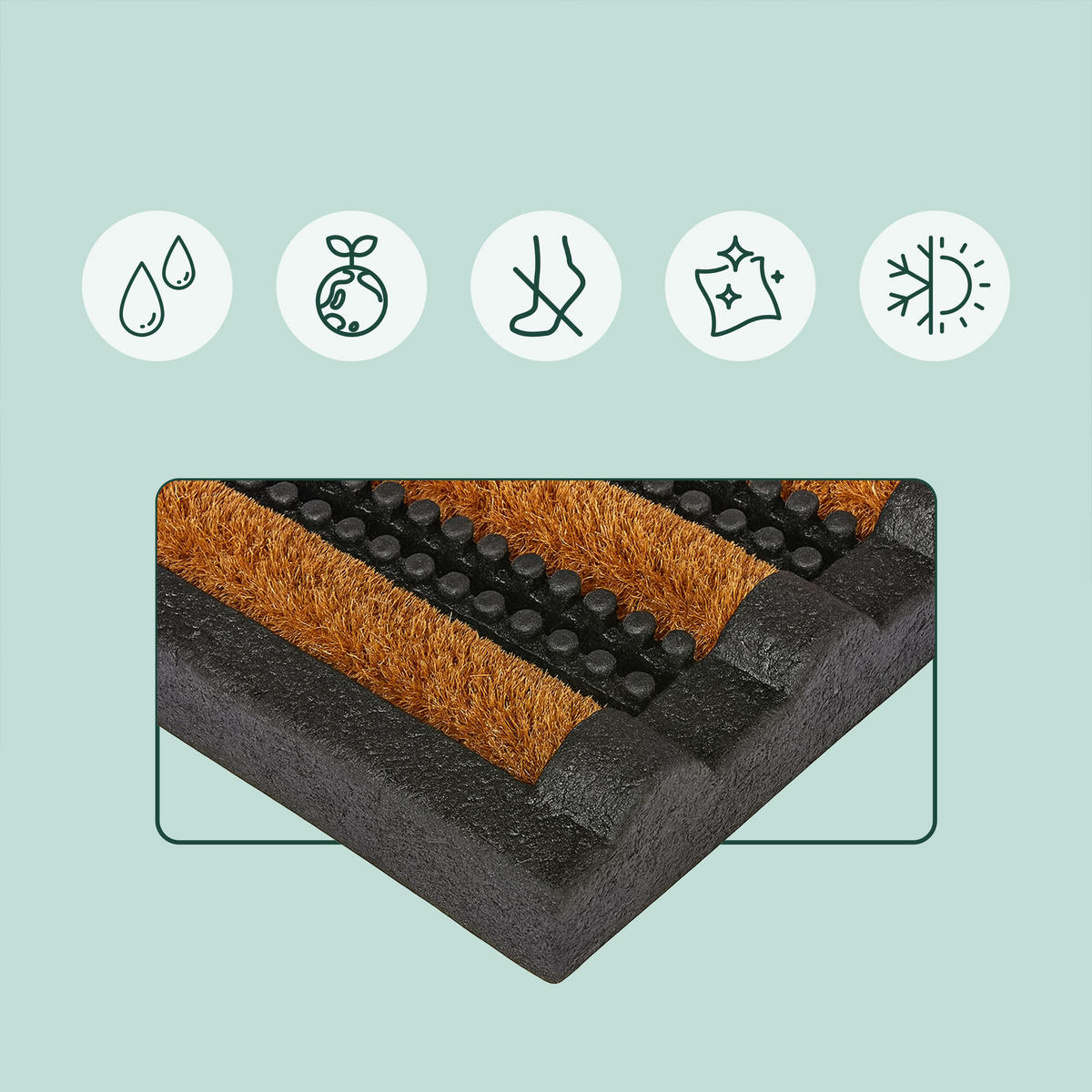 ROHOŽ - viacfarebná, textil/plast (60/40cm) - Relaxdays