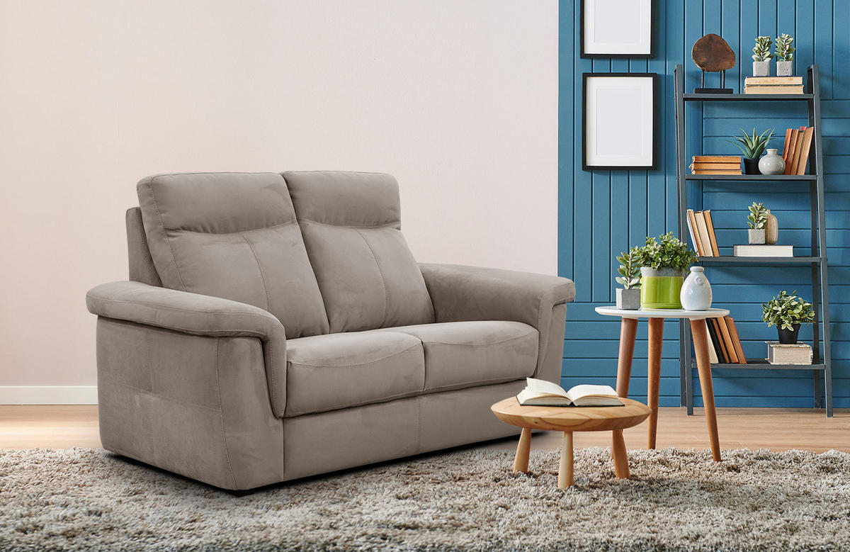 SOFA JONES 2-Sitzer, greige - Greige, Holzwerkstoff/Textil (166/102/99cm) - Courtois Laville