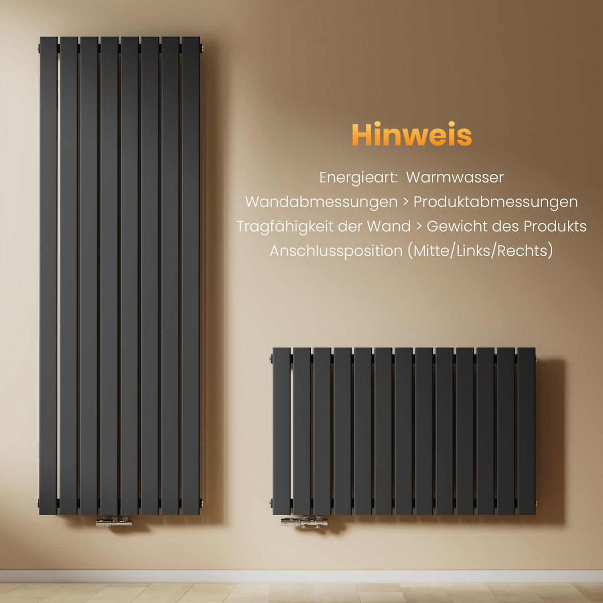 HEIZKÖRPER Flachheizkörper Anthrazit 63/100/4,9 cm - Anthrazit, Metall (100/63/4.9cm) - EMKE