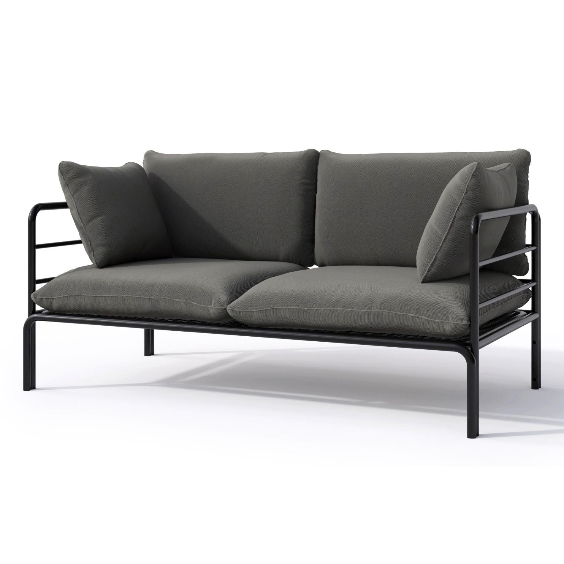GARTEN-SOFA Worcully Anthrazit/Schwarz - Anthrazit, Textil (150/80/80cm) - Selsey