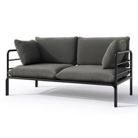 GARTEN-SOFA Worcully Anthrazit/Schwarz - Anthrazit, Textil (150/80/80cm) - Selsey