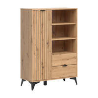 KNJIŽNI REGAL Mao Les hrastovega videza - rjava, leseni material (90/133/41cm) - Petits-meubles