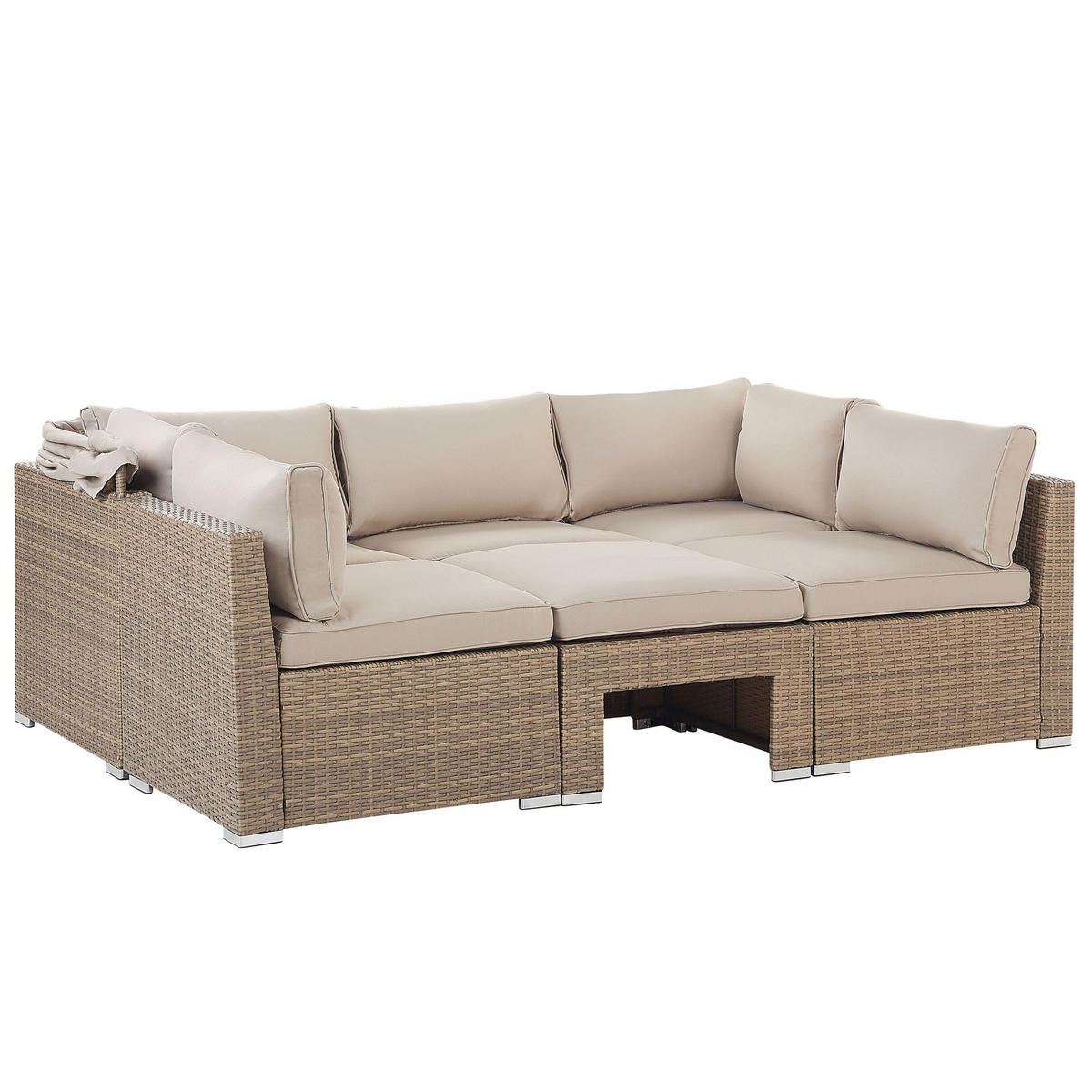 LOUNGE SET 5-Sitzer beige modular Coccolia - Beige, Kunststoff - Beliani
