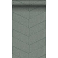 TAPETE Fliesenmuster mit Schlangenhaut-Motiv 53 cm x 10.05 m - Grau, Papier (53/1000cm) - Origin Wallcoverings